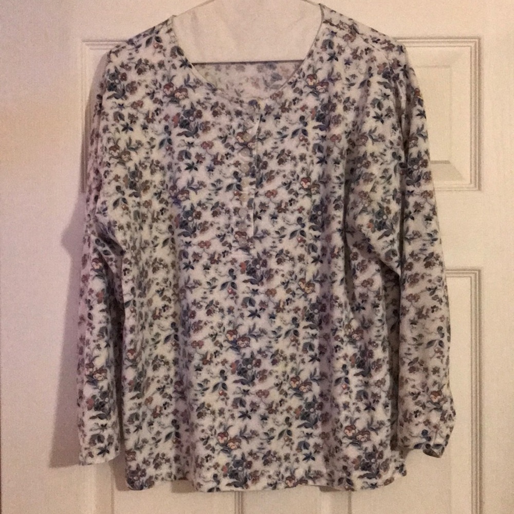 Vintage Women’s Stefano Flowered Print Shirt Long Sleeve L Fashion Bug